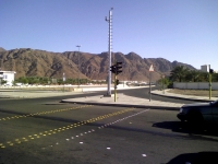 Crossroads on the outskirts of Madinah showing the surrounding Mountains